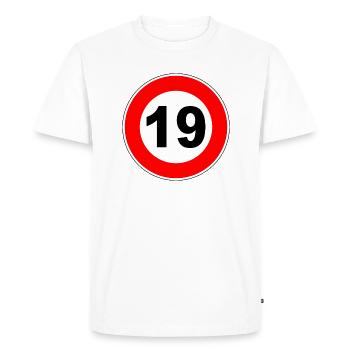 19e anniversaire - 19e - célébration - plaque de rue - T-shirt Premium bio Homme - blanc - Devant - Nico (187cm)