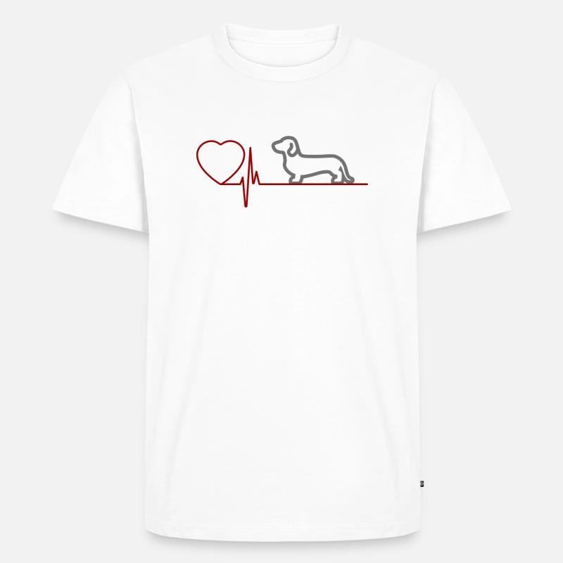 Dackel - Männer Premium Bio T-Shirt - Weiß