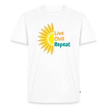 Live Chill and Reapeat - T-shirt Premium bio Homme - blanc - Devant - Nico (187cm)