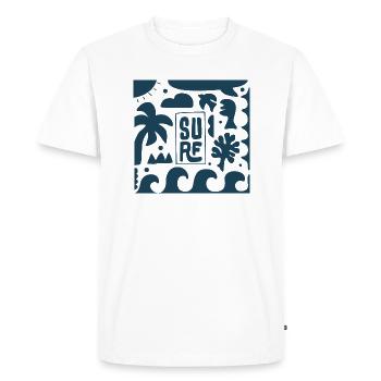 Le surf - T-shirt Premium bio Homme - blanc - Devant - Nico (187cm)