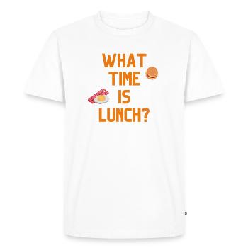 What Time Is Lunch? - Men's Premium Organic T-Shirt - white - Front - Nico (187cm)