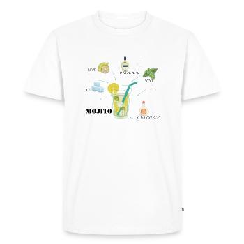 Recette Mojito - T-shirt Premium bio Homme - blanc - Devant - Nico (187cm)