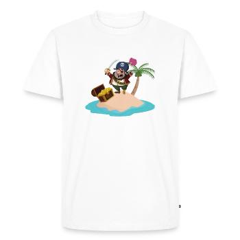 Pirat - T-shirt Premium bio Homme - blanc - Devant - Nico (187cm)
