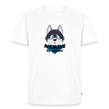 Nerdy By Nature Husky - Men's Premium Organic T-Shirt - white - Front - Nico (187cm)