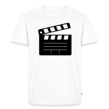 Action! Clap film - T-shirt Premium bio Homme - blanc - Devant - Nico (187cm)