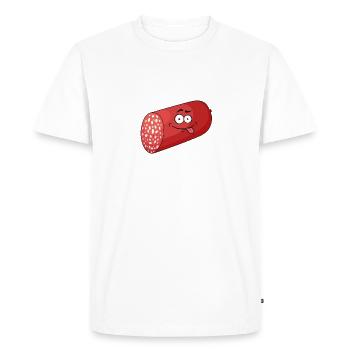 la charcuterie c'est la vie!!! - T-shirt Premium bio Homme - blanc - Devant - Nico (187cm)
