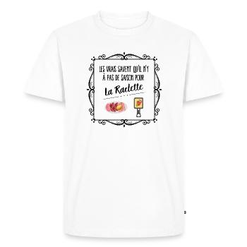 Raclette - T-shirt Premium bio Homme - blanc - Devant - Nico (187cm)