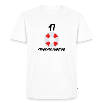 17 Charente Maritime Bouée - T-shirt Premium bio Homme - blanc - Devant - Nico (187cm)