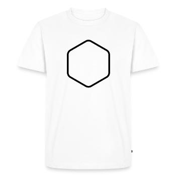Cadre avec 6 coins arrondis - T-shirt Premium bio Homme - blanc - Devant - Nico (187cm)