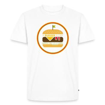 A Burger a Day... - Men's Premium Organic T-Shirt - white - Front - Nico (187cm)