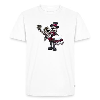Squelettes mariés - T-shirt Premium bio Homme - blanc - Devant - Nico (187cm)