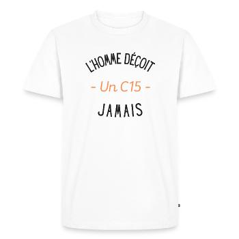 L'homme déçoit un C15 jamais idée cadeau c15 - T-shirt Premium bio Homme - blanc - Devant - Nico (187cm)