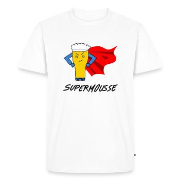 SuperMousse - T-shirt Premium bio Homme - blanc - Devant - Nico (187cm)