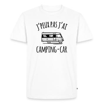J'peux pas j'ai camping car - T-shirt Premium bio Homme - blanc - Devant - Nico (187cm)