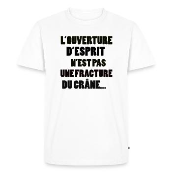 Humour noir - T-shirt Premium bio Homme - blanc - Devant - Nico (187cm)