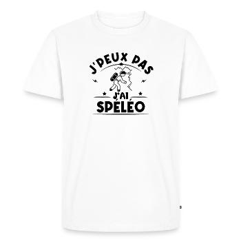 J'peux pas j'ai Spéléo , spéléologie - T-shirt Premium bio Homme - blanc - Devant - Nico (187cm)