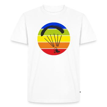 Paramoteur Paramoteur Trike Coloré Retro Circle - T-shirt Premium bio Homme - blanc - Devant - Nico (187cm)