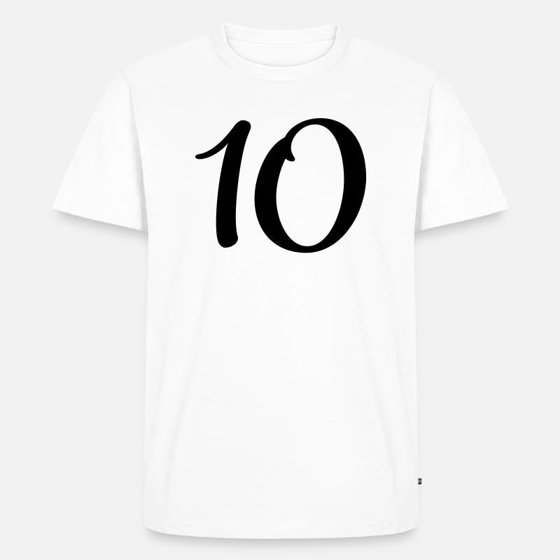10 - Männer Premium Bio T-Shirt - Weiß