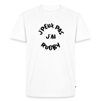 J'PEUX PAS J'AI RUGBY - T-shirt Premium bio Homme - blanc - Devant - Nico (187cm)