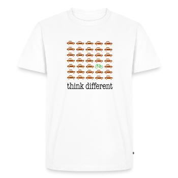 Pensez différemment - T-shirt Premium bio Homme - blanc - Devant - Nico (187cm)