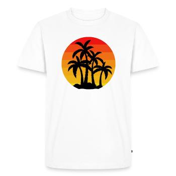 Palms Vintage Sunset Rétro - T-shirt Premium bio Homme - blanc - Devant - Nico (187cm)