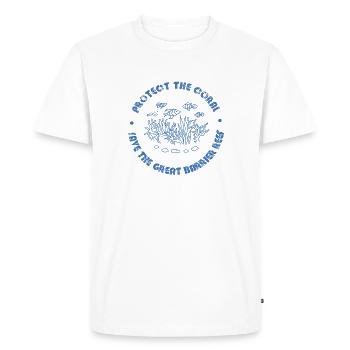 Protégez le corail en sauvant la grande barrière de corail. - T-shirt Premium bio Homme - blanc - Devant - Nico (187cm)