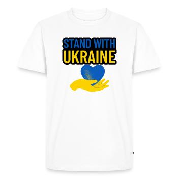 stand with ukraine - T-shirt Premium bio Homme - blanc - Devant - Nico (187cm)