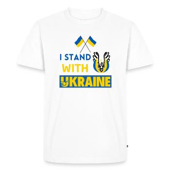 i stand with ukraine - T-shirt Premium bio Homme - blanc - Devant - Nico (187cm)