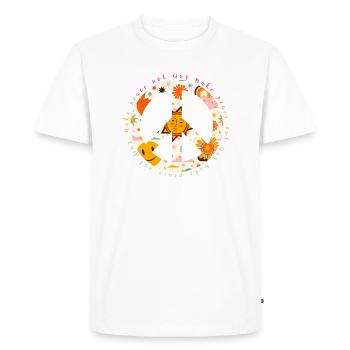 Faites de la paix et non de la guerre - Signe de paix - Paix - T-shirt Premium bio Homme - blanc - Devant - Nico (187cm)