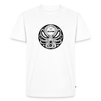 Poulpe Graphique (version noire) - T-shirt Premium bio Homme - blanc - Devant - Nico (187cm)