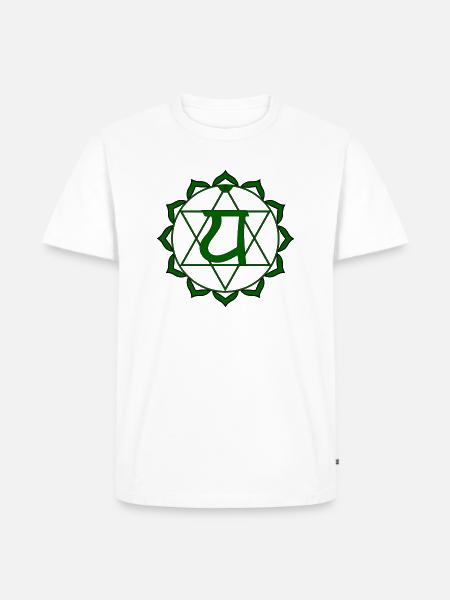 Herzchakra - Männer Premium Bio T-Shirt - Weiß
