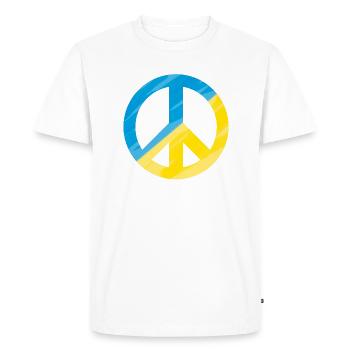 Signe De Paix, Signe De Paix, Paix, Ukraine - T-shirt Premium bio Homme - blanc - Devant - Nico (187cm)