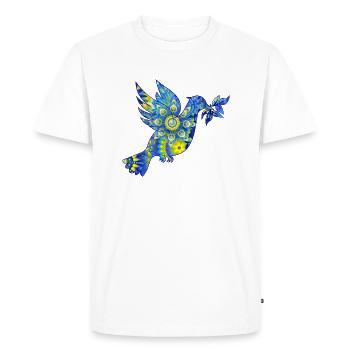 Flower Peace Dove - Men's Premium Organic T-Shirt - white - Front - Nico (187cm)