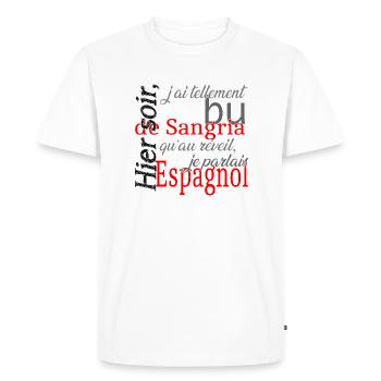 Fan de sangria - T-shirt Premium bio Homme - blanc - Devant - Nico (187cm)