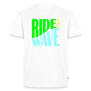 Ride the Wave plotter - Men's Premium Organic T-Shirt - white - Front - Nico (187cm)