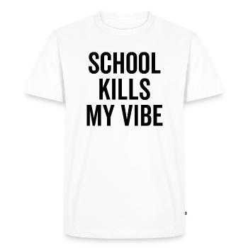 L’école tue mon ambiance - T-shirt Premium bio Homme - blanc - Devant - Nico (187cm)