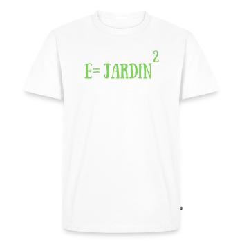Energie équation jardin au carré humour jardinier - T-shirt Premium bio Homme - blanc - Devant - Nico (187cm)