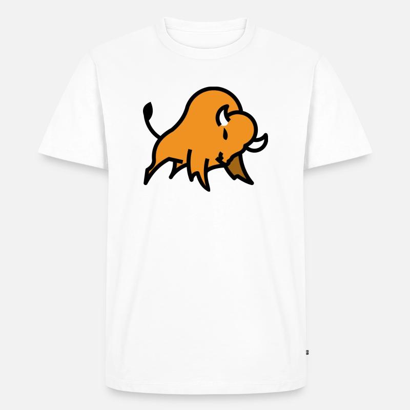 Bison logo - Männer Premium Bio T-Shirt - Weiß