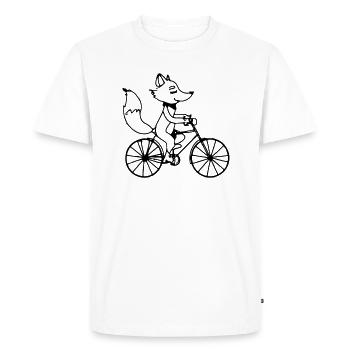 Fuchs Rides Bicycle Gift Idea Vector - Men's Premium Organic T-Shirt - white - Front - Nico (187cm)
