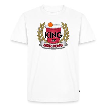 ROI du BEER PONG, Party College Drinking Games Rouge - T-shirt Premium bio Homme - blanc - Devant - Nico (187cm)