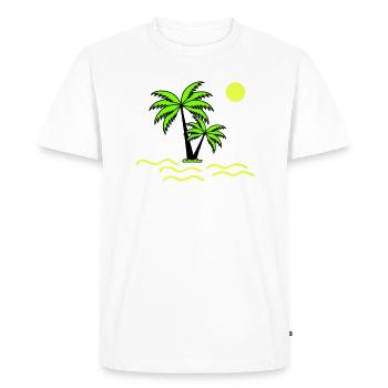 Palm trees - Men's Premium Organic T-Shirt - white - Front - Nico (187cm)