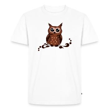 Tout hibou brun - T-shirt Premium bio Homme - blanc - Devant - Nico (187cm)
