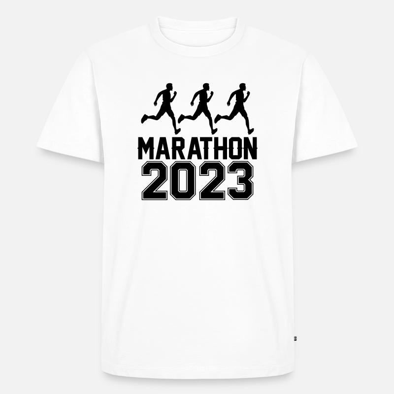 Marathon 2023 - Männer Premium Bio T-Shirt - Weiß