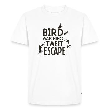 Slogan pour les observateurs d'oiseaux - T-shirt Premium bio Homme - blanc - Devant - Nico (187cm)