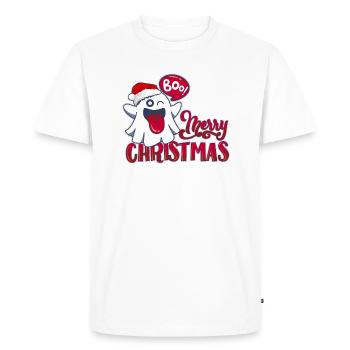 boo merry christmas - T-shirt Premium bio Homme - blanc - Devant - Nico (187cm)