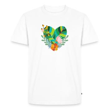 Coeur respectueux de l’environnement - T-shirt Premium bio Homme - blanc - Devant - Nico (187cm)