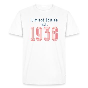Edition Limitée 1938 Anniversaire - T-shirt Premium bio Homme - blanc - Devant - Nico (187cm)