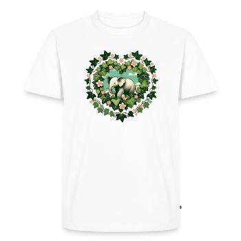 Éléphant - T-shirt Premium bio Homme - blanc - Devant - Nico (187cm)