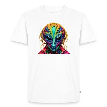 Alien science-fiction Alien Head - T-shirt Premium bio Homme - blanc - Devant - Nico (187cm)