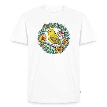 Pinson jaune - T-shirt Premium bio Homme - blanc - Devant - Nico (187cm)